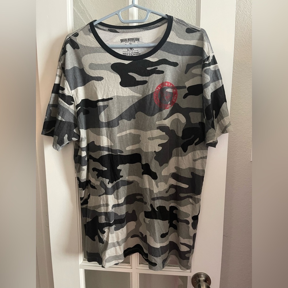 True Religion Camouflage Short Sleeve Tee Gray